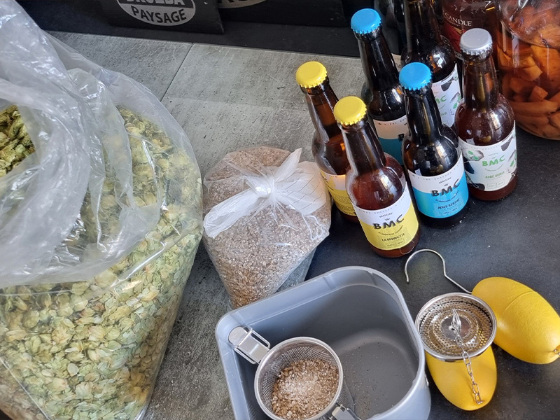 Détail ambiance spa à la bière
